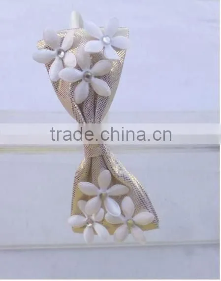 Fashion Leather Bow Hairbands With Flowers and Rhinestones
