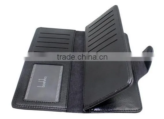 Unisex Multi Card Holder Long Wallet Soft Leather With Clasp Button photo-3