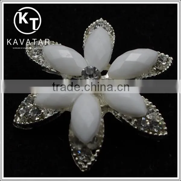 Good Quality NK009 Metal Rhinestone Button With Pearl for Clothes photo-4