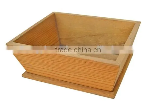 Trade Assurance Simple Natural Handmade Unfinished Customized Home Decoration Wood Flowerpot Wholesale