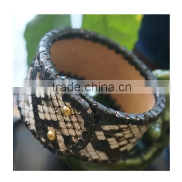 New Authentic Python Leather Snake Skin Wristlet Bracelet Women Real Leather Hand Strap