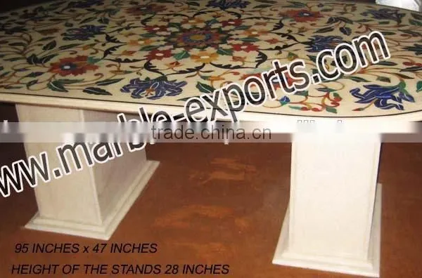 Marble Inlay Table Top, Handmade Marble Inlay Dining Table Top