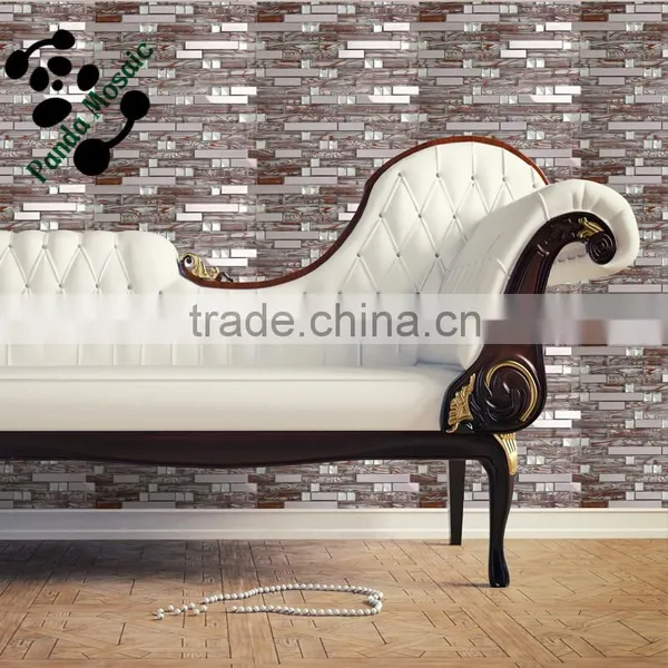 SMJ02 Hot Sale Mosaic Stainless Steel Frame Mosaic Mix Red Crystal Glass Mosaic photo-3