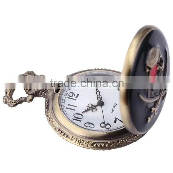 Stylish Pirate Analog Quartz Pendant Mens Pocket Watch photo-2