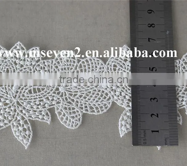 Reasonable Price Polyester Net Lace Trim ,rhinestone Lace Trim in White Non- Elastic Lace Trim for Clothing Making photo-5