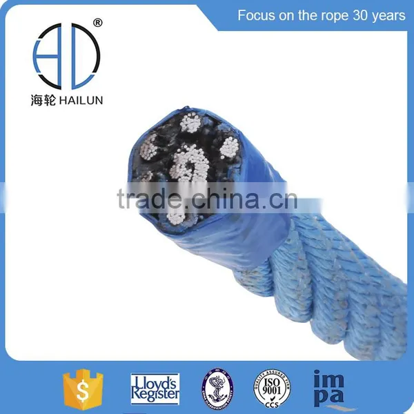 6strands 16mm Twist PP Combination Rope With Steel