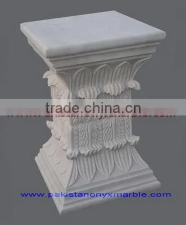 BEAUTIFUL ZIARAT WHITE MARBLE PEDESTALS photo-3