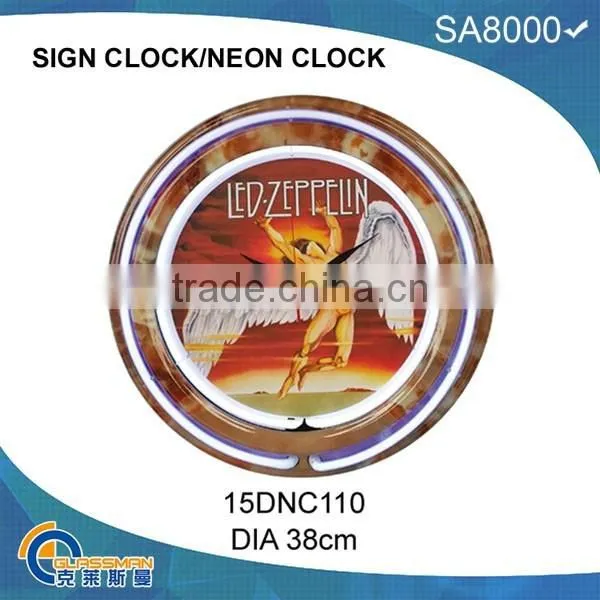 Double Neon Light Wall Clock photo-4