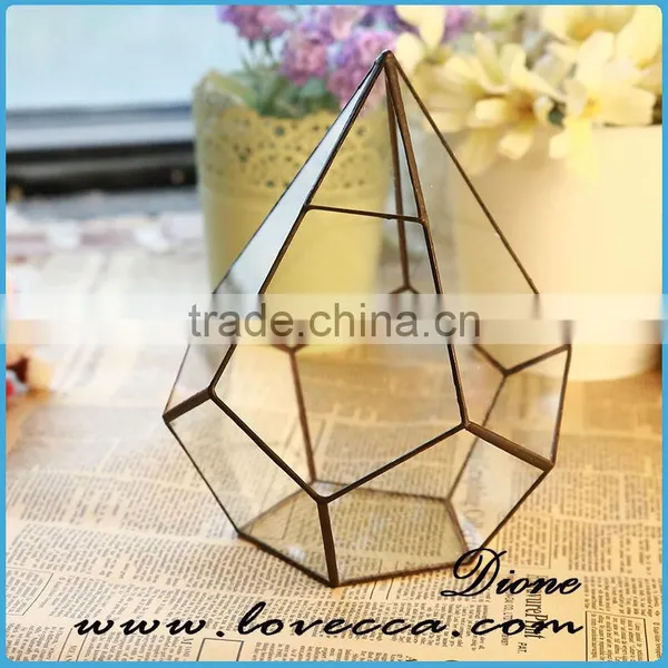 Decorate Wedding Geometric Teardrop Indoor Plant Terrarium Glass Cube photo-4