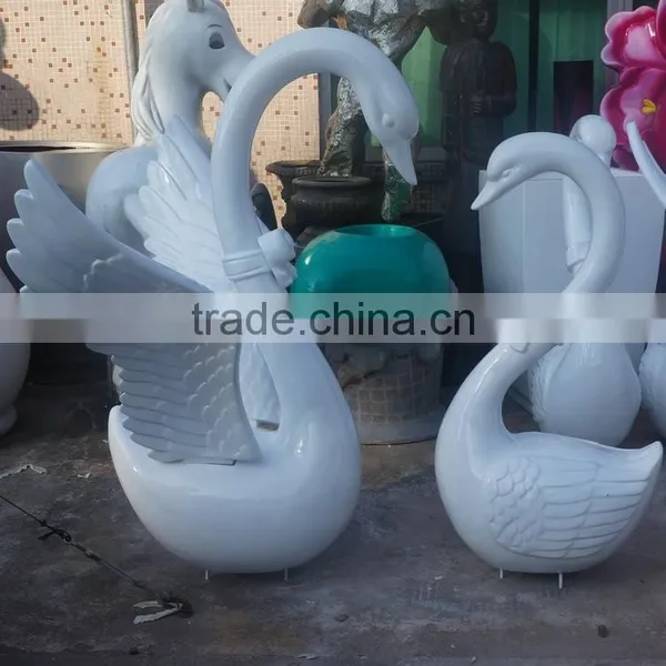 Outdoor Fiberglass Big Swan Statue photo-5