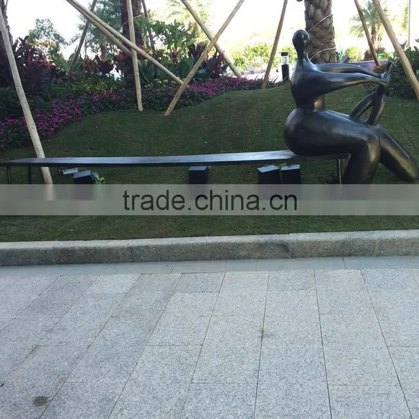 Fiberglass Man Character on Bench photo-3