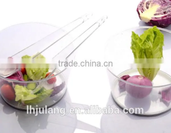 Useful Plastic Salad Bowl With Forks for Kitchen / Plastic Big Salad Bowl With Forks Set photo-4