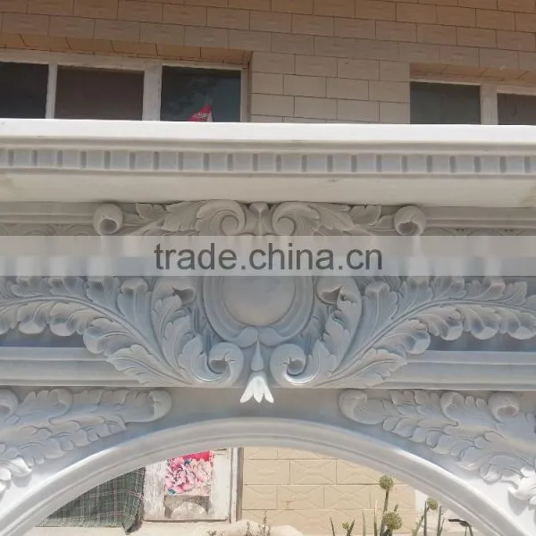 Luxury Home Decoration Marble Stone Lion Head Fireplace Mantel photo-5