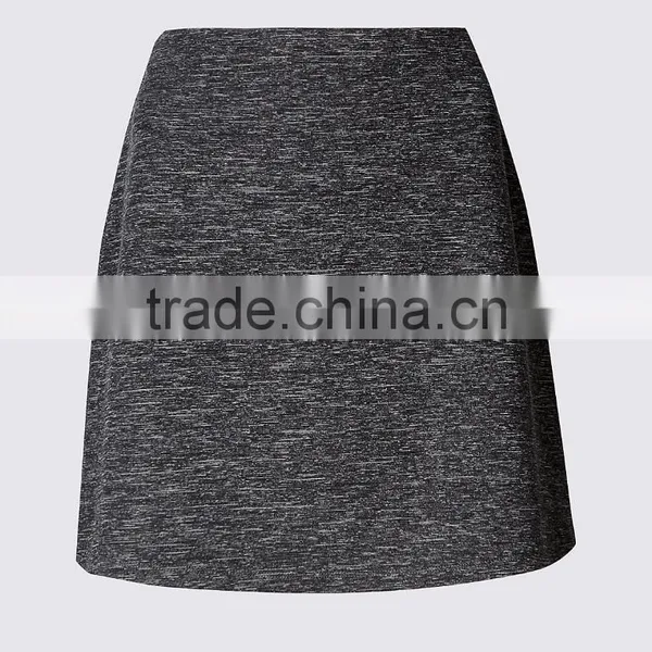Wholesale Custom Made in China Women Fashion Textured A-Line Tight Mini Skirt With Wool photo-4