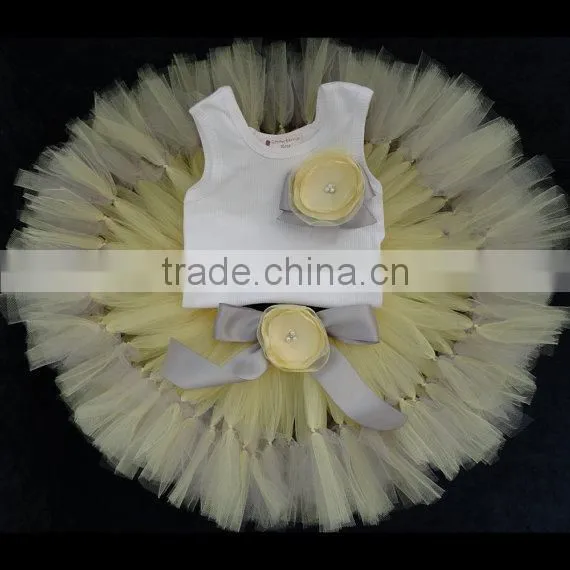 Baby Girls Pettiskirt Set Dress With Top Girls Fluffy Tulle Chiffon Fairy Pettiskirt Sets photo-2