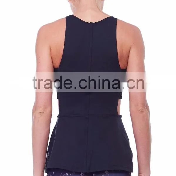 Factory Directly Slim Fit Cotton Plain Black Wholesale Tank Top Womens Tops Clothing photo-4