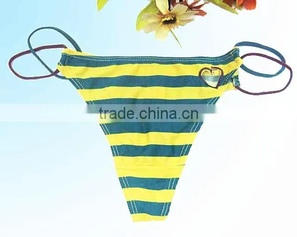 Girls Multiple Color Stripe Nice Sexy Thongs g String Underwear photo-4