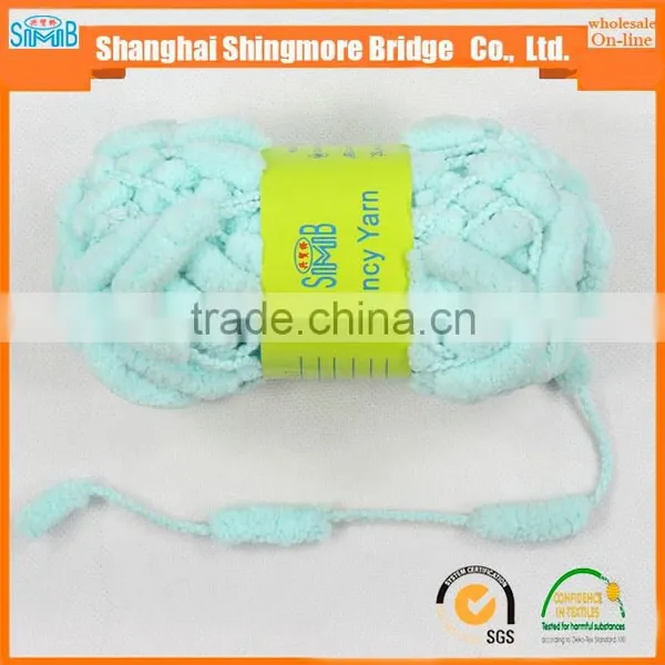 2016 China Yarn Factory Wholesale Polyester Pompom Fancy Knitting Yarn for Hand Knitting photo-2