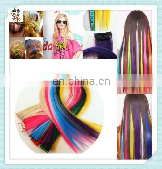 Cheap Pink Girls Hairpiece Synthetic Clip In Hair Extensions HPC-0153 photo-5