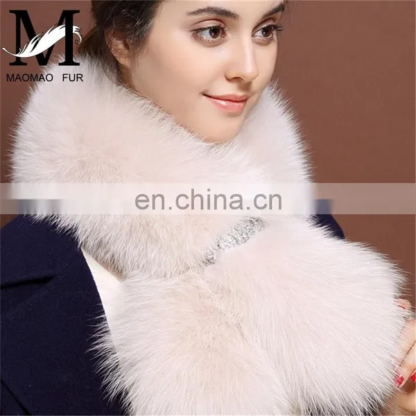Star Style Women Winter Fox Fur Scarf Collar Super Fashion Long Scarf photo-5