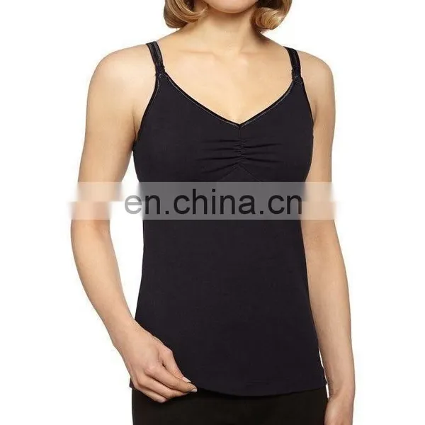 Black Nursing Bra Tank Comfy Breastfeeding Pregnancy Vest photo-2