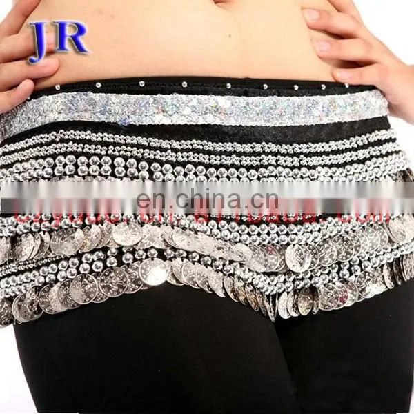 Wholesale 248 and 338 Coins High Velvet Silver Coin Belly Dance Hip Belt Y-2007# photo-2