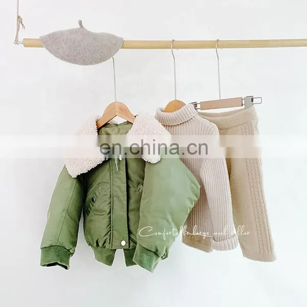 6042 Baby Clothes Girls Lamb Wool Turndown Collar Down Coat Jacket photo-6