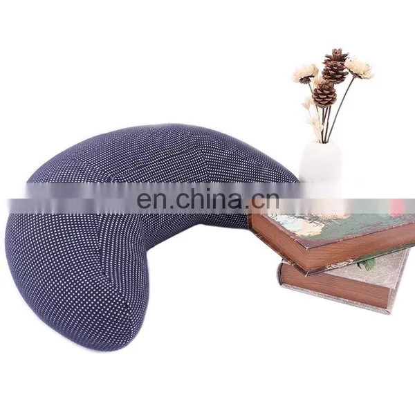 Factory Price Blue Good Neck Protection C Shape Multi Functional Pillow Soft Waist Cushion With Food Grade Polystyrene Filling photo-3