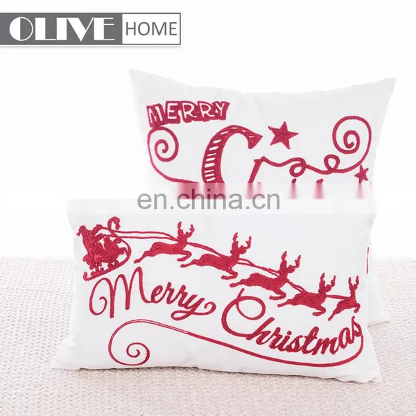 45x45CM Custom Latest Design Merry Christmas Theme Embroidery Sofa Cushions photo-6