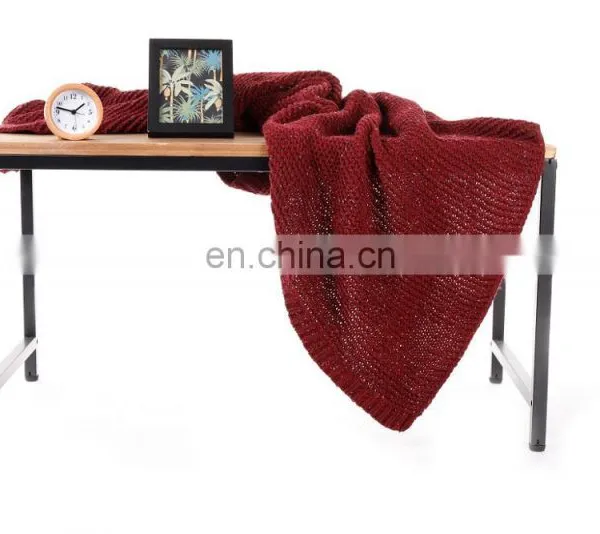 High Quality Decorative Red Chenille Blanket 50 x 60 Inch for Sofa photo-6