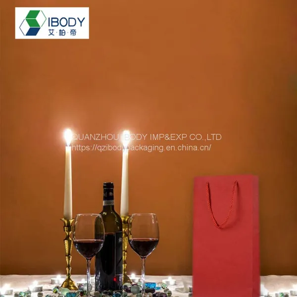 Custom White Cardboard Single Bottle Red Wine Bag Gift Packaging Bag photo-4
