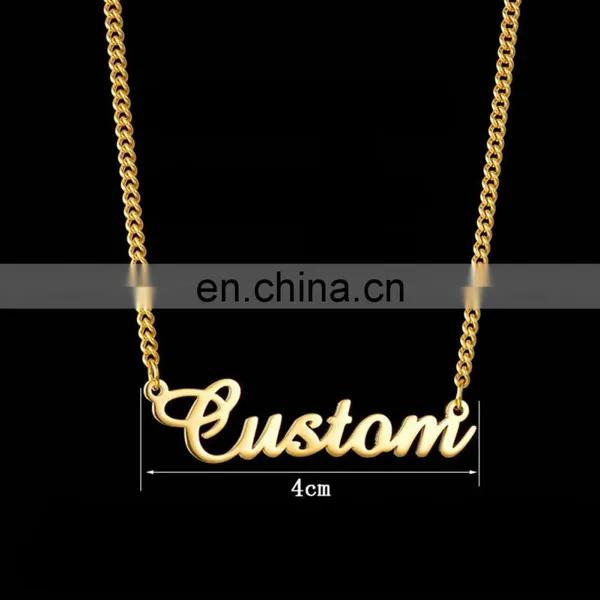 GuangDong Fashion Sterling 925 Sterling Silver Plated Letter Custom Name Plate Jewelry Personalised Necklace for Women photo-2