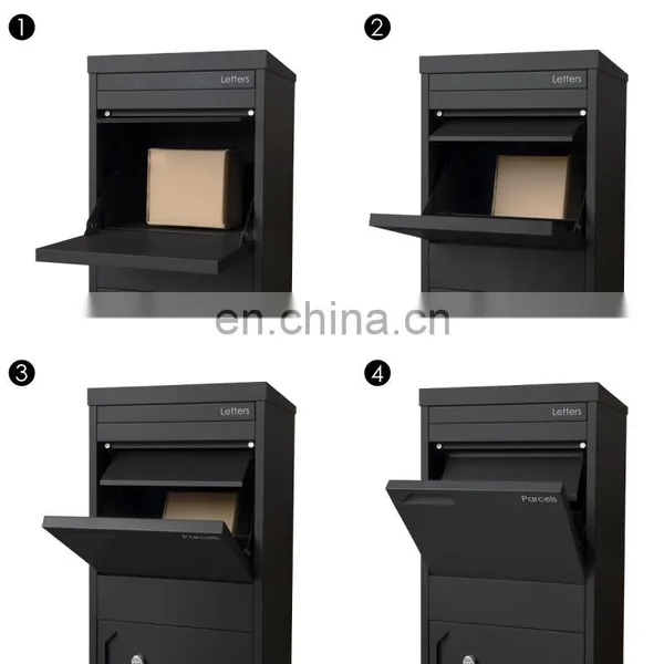 Metal Wood Grain Custom Colour Standing Parcel Drop Box photo-4