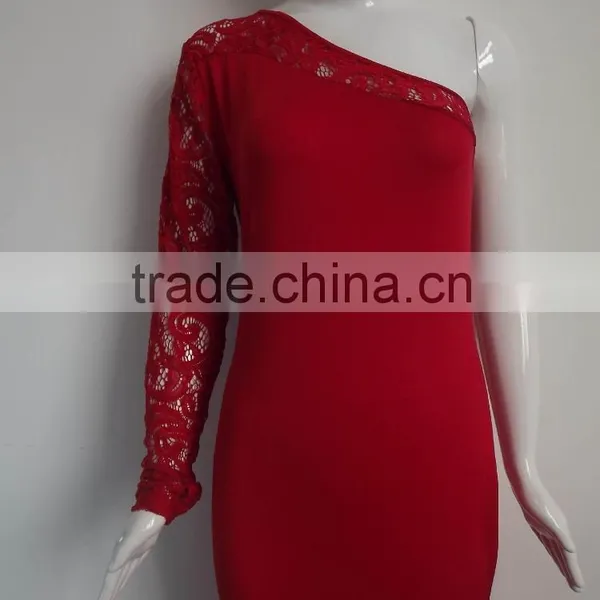 Ladie Fashion Dress Long Sleeve Evening Dress Sexy Free Prom Dress photo-4