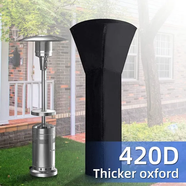 420D Patio Heater Cover Waterproof With Zipper, Outdoor Patio Propane Heater Cover for Any Season Large Size: 89”H x 33”Dx19”B Round Patio Heater Cover for Bad Weather