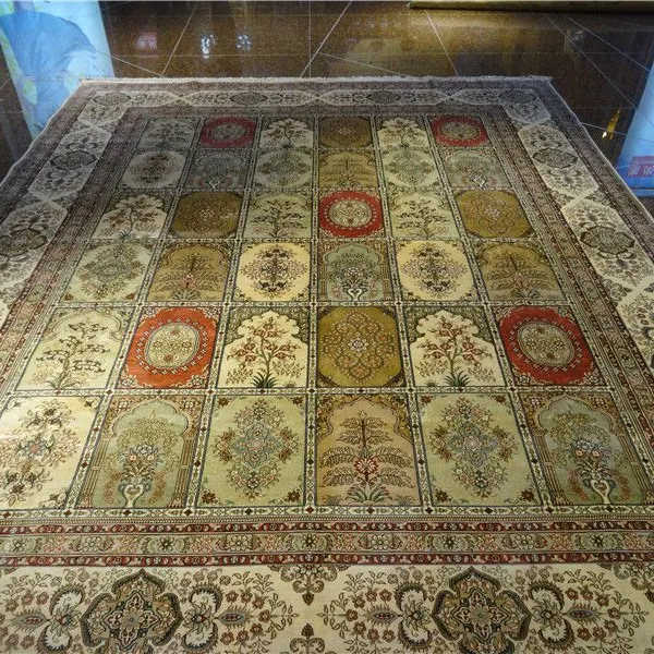 8x10ft/244x305cm Handmade Silk Persian Carpet for Villa Living Room