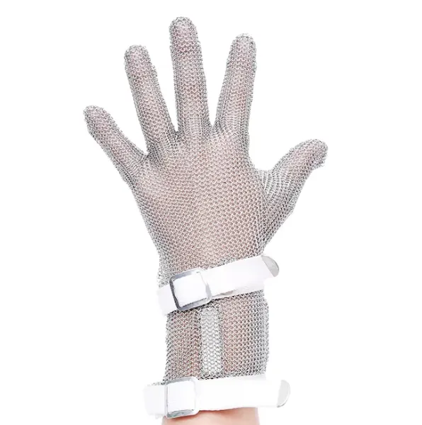 316L Butcher Glove Пятипалое перчатка из нержавеющей стали с длинным манжетом, устойчивое к порезам, с манжетом длиной 8 см