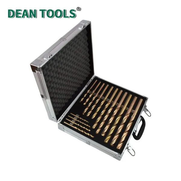 Non-Sparking Drill Bit Set 15 Pieces, Long Work Drill Bit Kit for Hardened Metals, Tool Box with Storage Box