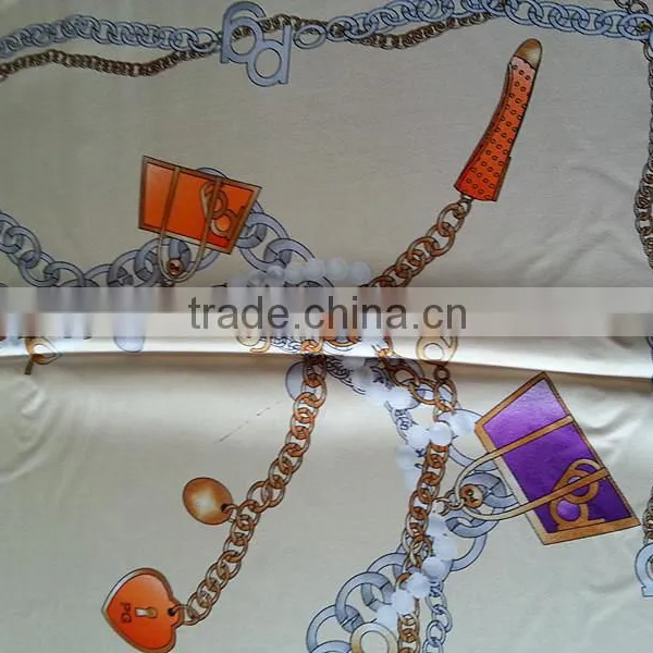 Ladies Woven Twill Digital Printed Silk Scarf photo-2