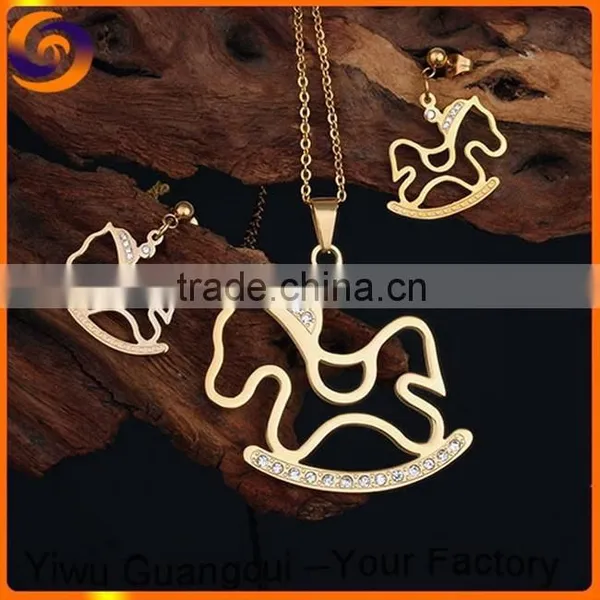 Stainless Steel Horse Women Jewelry Set