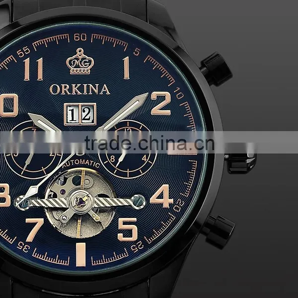 Black Tourbillon Mechanical Watch WM372 Teenage Fahion Watches photo-3