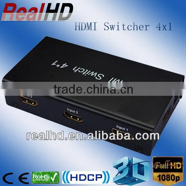 HDMI VGA Input Switcher 4 in 1 Out 3D-Support