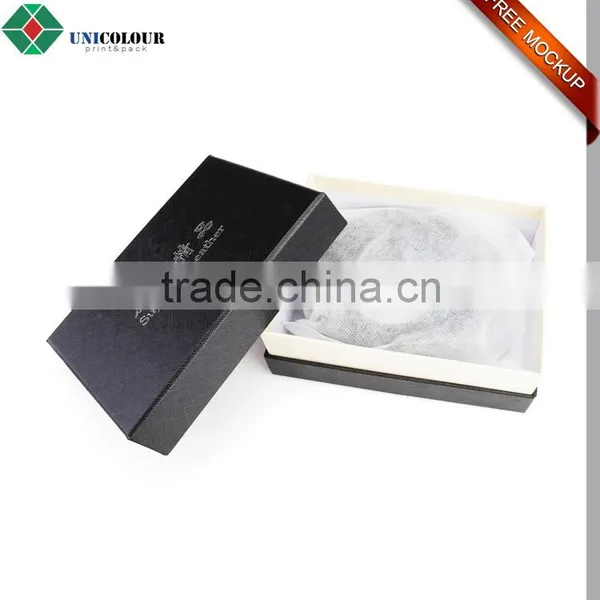 Custom Black Fashion Men Belt Gift Box With Silver Foiled Logo photo-5