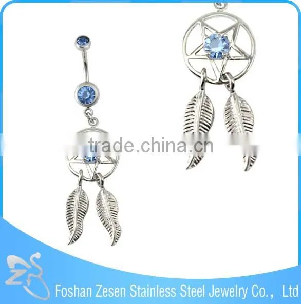 Turquoise Blue Zricon Body Jewelry Belly Ring Stain photo-4