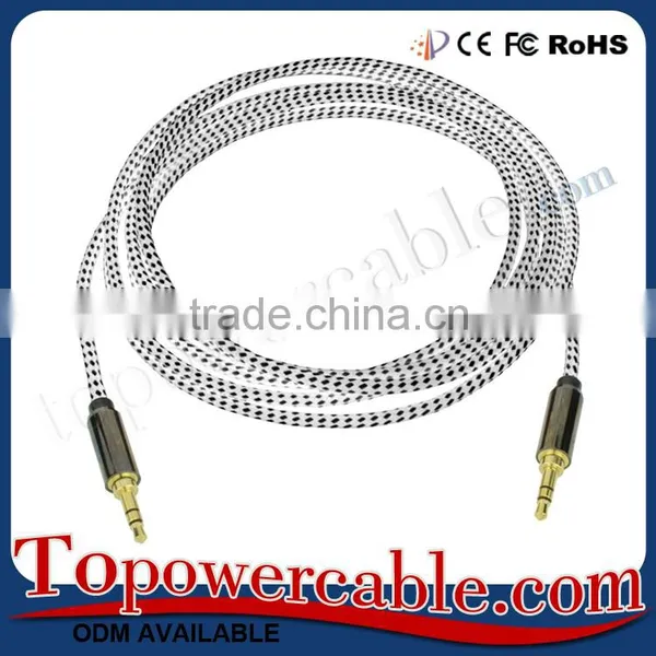 Custom Braided Nylon Design Premium 3.5Mm Stereo Audio Wire Cables photo-2