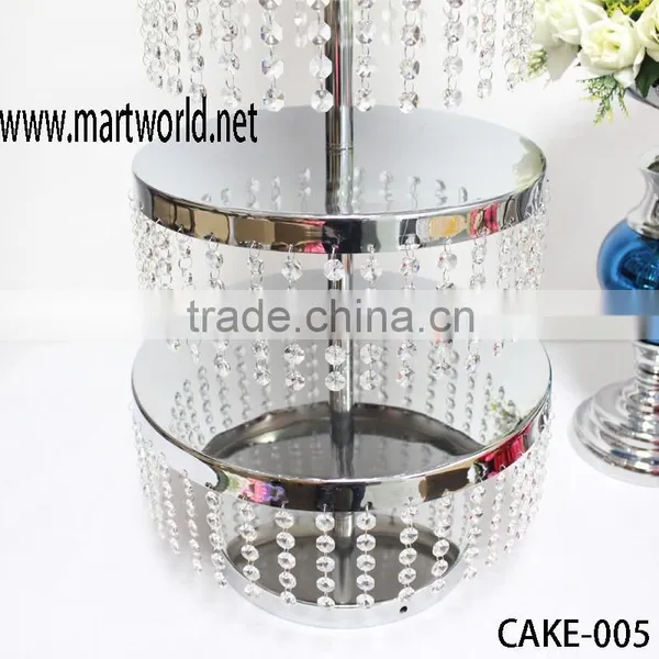 5-tier Luxurious Crystal Cake Stand;Wedding Cake Stand With Acrylic Crystal Hanging Beads(cake-005) Quality Choice photo-3