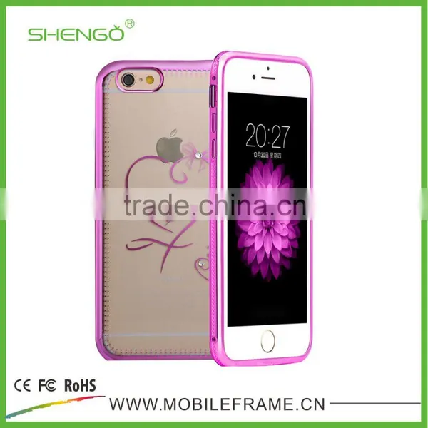 Shengo Luxury Diamond Metal Bumper With PC Case for IPhone 6 Plus photo-4