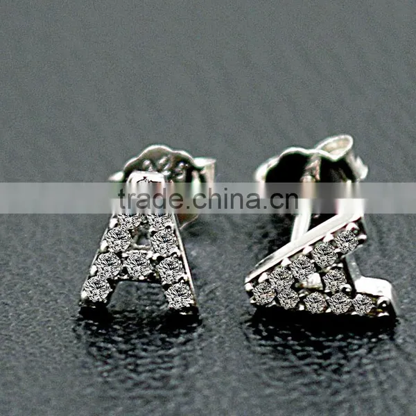 Infinite Factory Direct Sale 925 Sterling Silver Earrings Letter Shape A-Z Silver Earrings photo-2