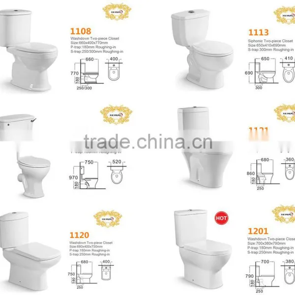 New Model Bathroom Toilet White Color Two Piece Selles Wc Toilet photo-3