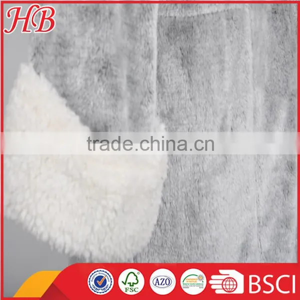 High Quality Flannel Fleece Zip Bathrobe photo-4